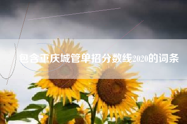 包含重庆城管单招分数线2020的词条